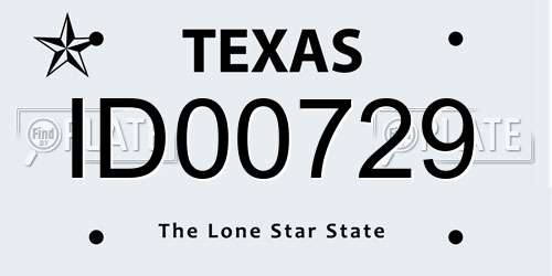 ID00729 Texas License Plate