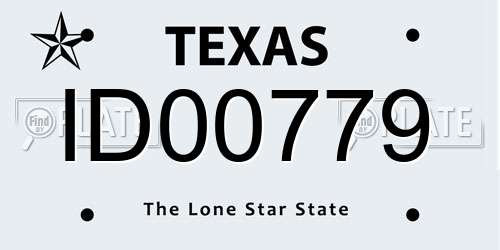 ID00779 Texas License Plate