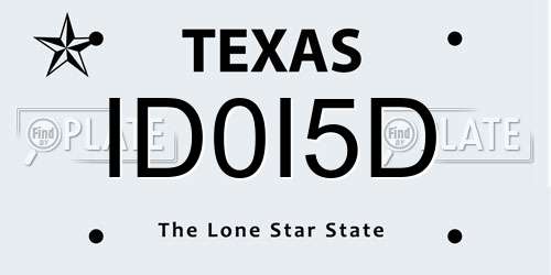 ID0I5D Texas License Plate