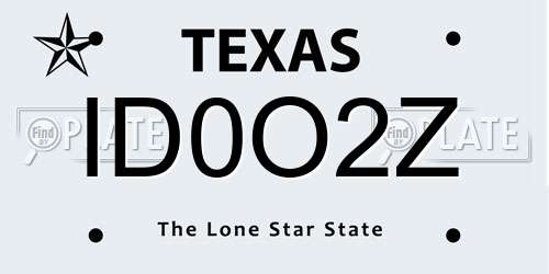 ID0O2Z Texas License Plate