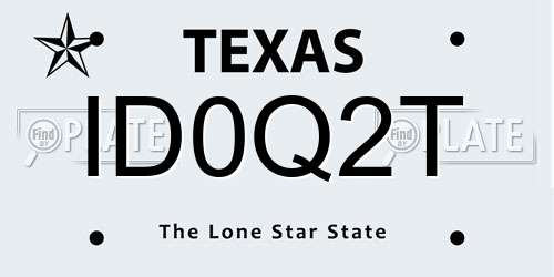 ID0Q2T Texas License Plate