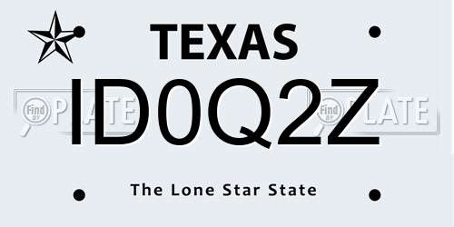ID0Q2Z Texas License Plate