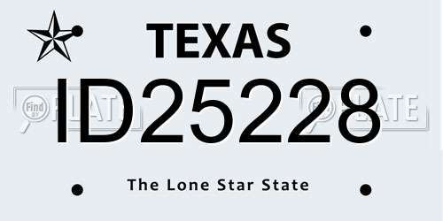 ID25228 Texas License Plate