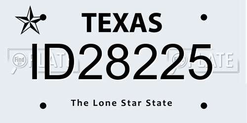 ID28225 Texas License Plate