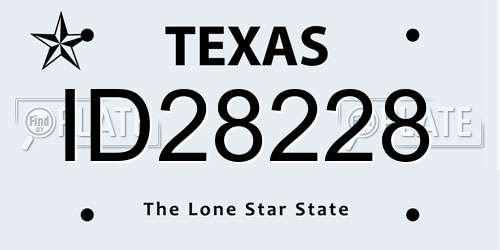 ID28228 Texas License Plate