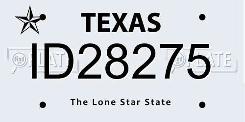 ID28275 Texas License Plate
