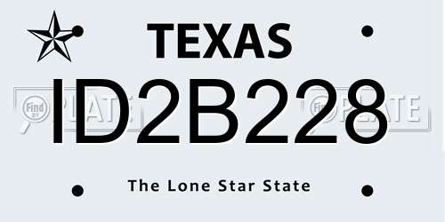 ID2B228 Texas License Plate