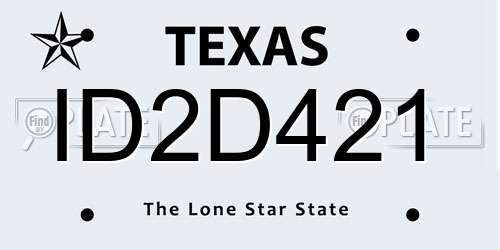ID2D421 Texas License Plate