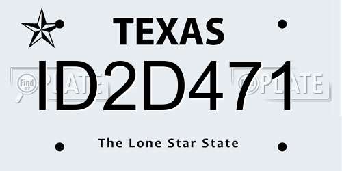 ID2D471 Texas License Plate