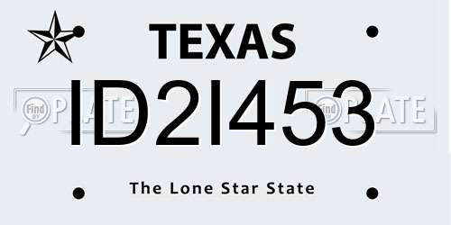 ID2I453 Texas License Plate