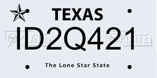 ID2Q421 Texas License Plate