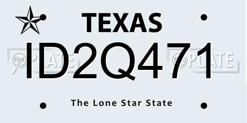 ID2Q471 Texas License Plate