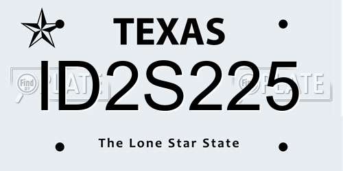 ID2S225 Texas License Plate