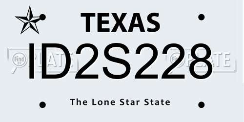 ID2S228 Texas License Plate