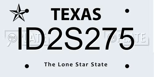 ID2S275 Texas License Plate
