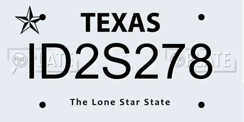 ID2S278 Texas License Plate