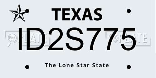 ID2S775 Texas License Plate