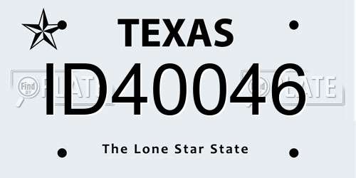 ID40046 Texas License Plate