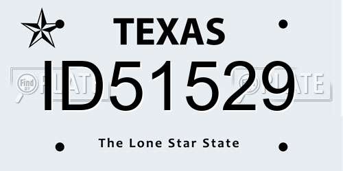 ID51529 Texas License Plate