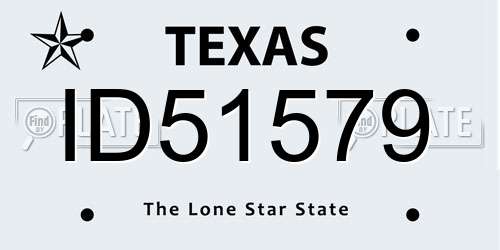 ID51579 Texas License Plate
