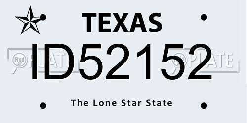 ID52152 Texas License Plate