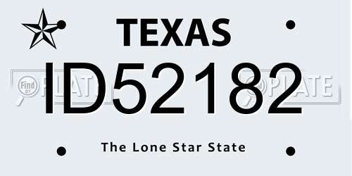 ID52182 Texas License Plate
