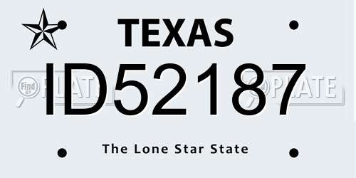 ID52187 Texas License Plate