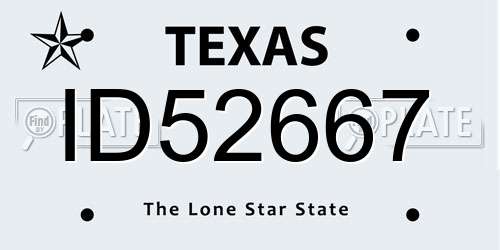 ID52667 Texas License Plate