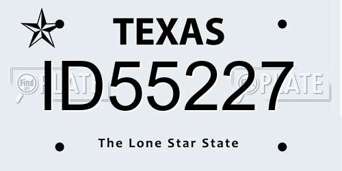 ID55227 Texas License Plate