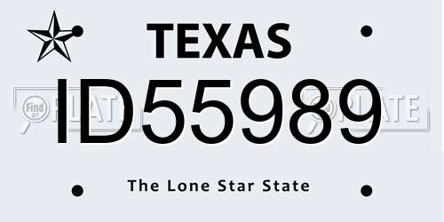 ID55989 Texas License Plate