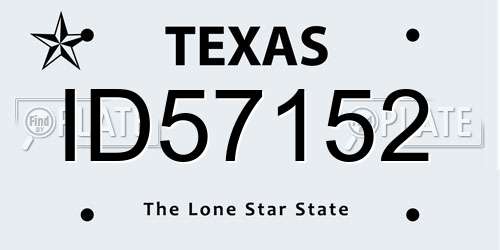 ID57152 Texas License Plate