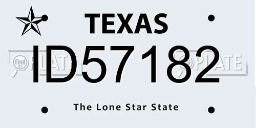 ID57182 Texas License Plate