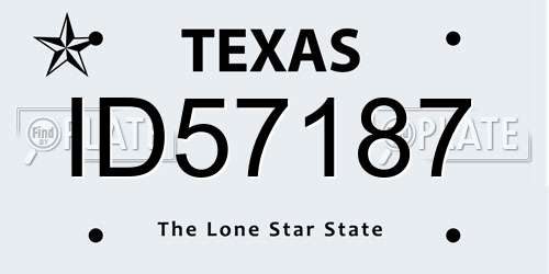 ID57187 Texas License Plate