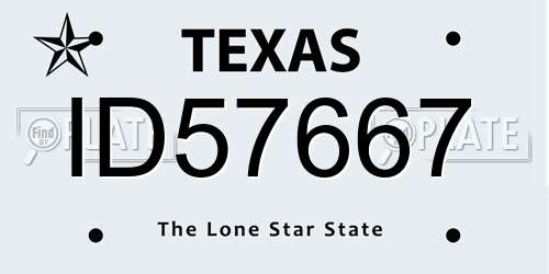 ID57667 Texas License Plate
