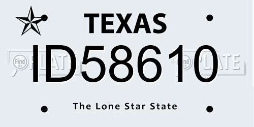 ID58610 Texas License Plate