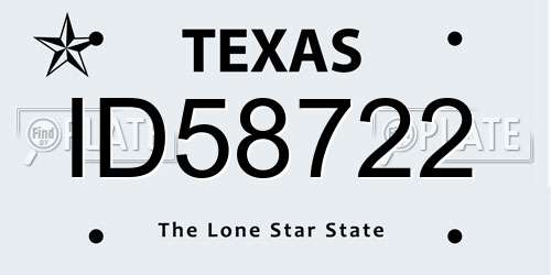 ID58722 Texas License Plate