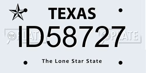 ID58727 Texas License Plate