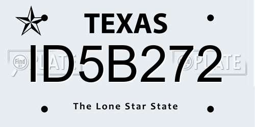 ID5B272 Texas License Plate