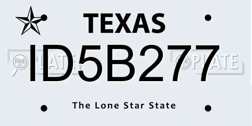 ID5B277 Texas License Plate