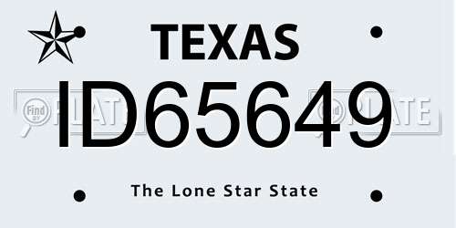 ID65649 Texas License Plate