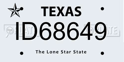 ID68649 Texas License Plate