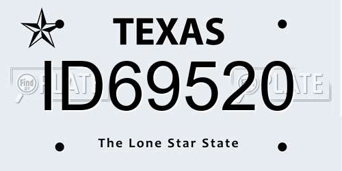 ID69520 Texas License Plate