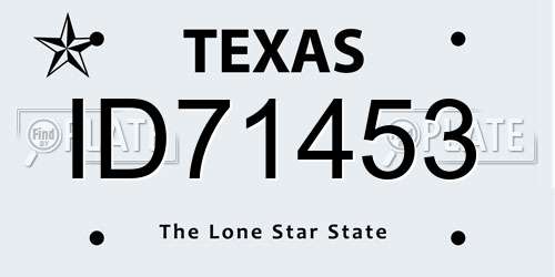 ID71453 Texas License Plate