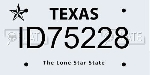 ID75228 Texas License Plate