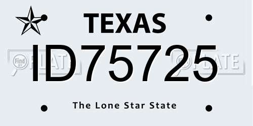 ID75725 Texas License Plate