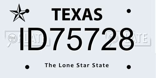 ID75728 Texas License Plate