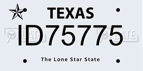 ID75775 Texas License Plate
