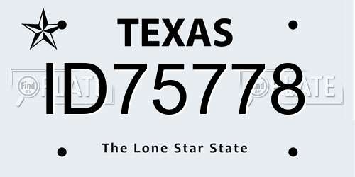ID75778 Texas License Plate