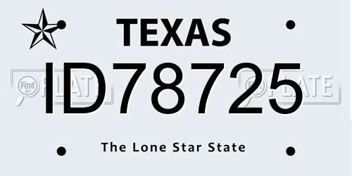 ID78725 Texas License Plate