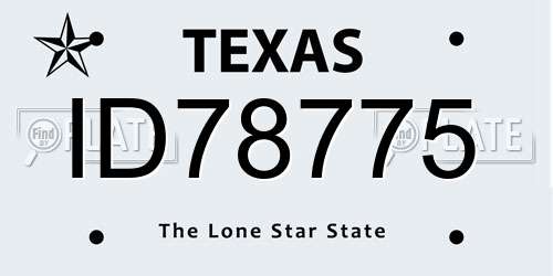 ID78775 Texas License Plate